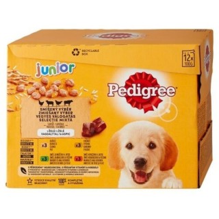 Pedigree 100gx10+2ks kapsička junior-krabice 4druhy v želé dog AKCE